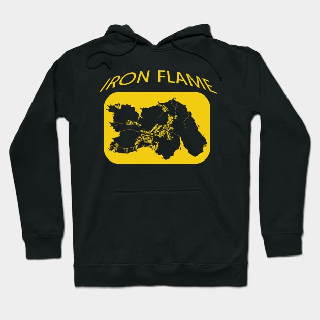 Iron Flame Map Yellow Hoodie by KifLeeDesigns